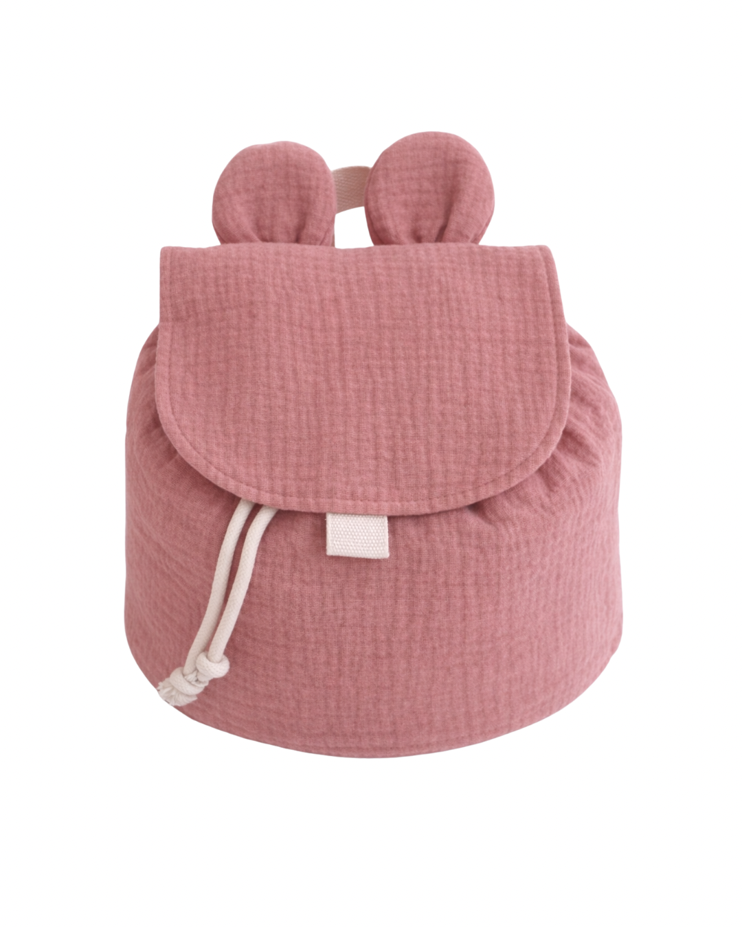 Sac à dos ourson en gaze de coton • Rose