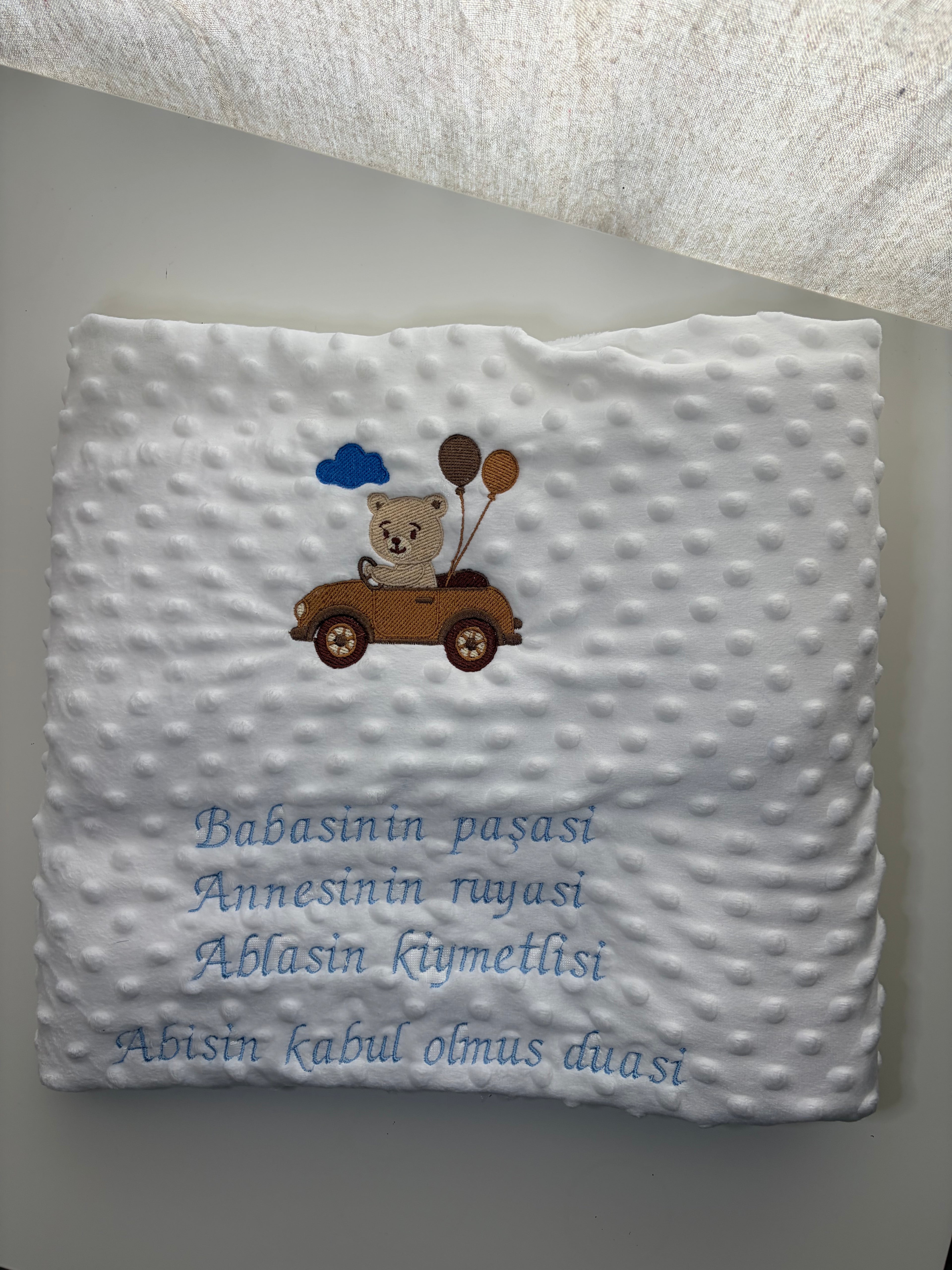 Couverture polaire en minky • Blanc