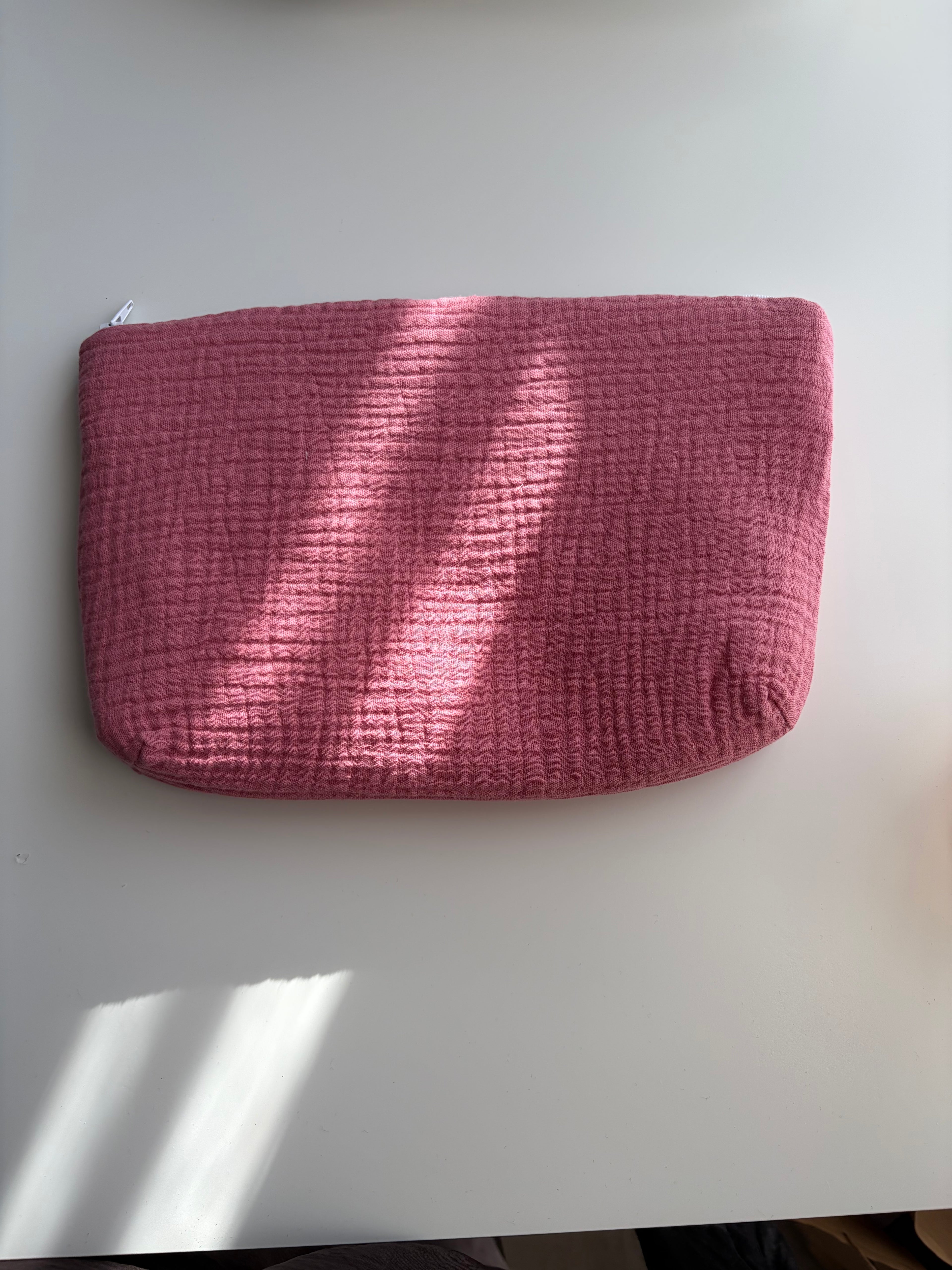 Trousse en gaze de coton • Rose